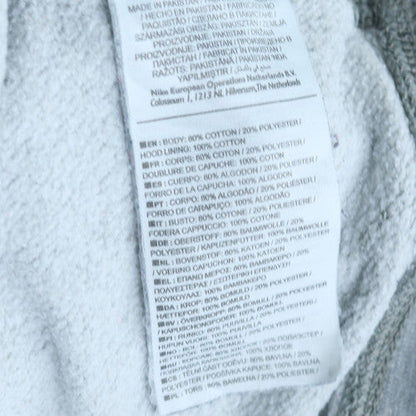 Nike Men's Grey Full Zip Hoodie M Fleece Cotton Blend