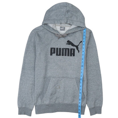 Puma Mens Grey Hoodie Medium Pullover Logo Cotton Blend Sportswear