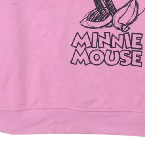 Disney Primark Women Pink Minnie Mouse Pullover Hoodie Size S