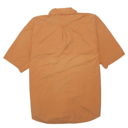 Columbia Men's Orange Short Sleeve Nylon Button-Up Outdoor Shirt M