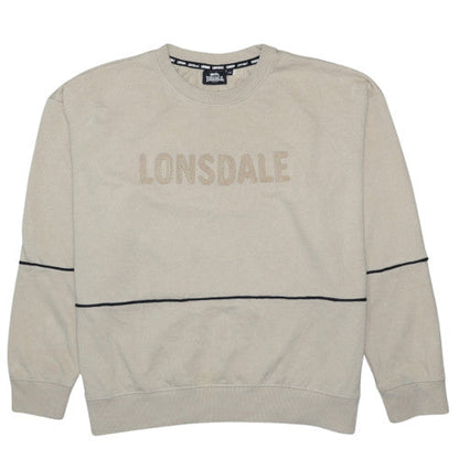 Lonsdale Womens Beige Logo Pullover Sweatshirt Size 18