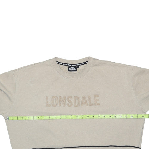 Lonsdale Womens Beige Logo Pullover Sweatshirt Size 18