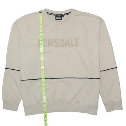 Lonsdale Womens Beige Logo Pullover Sweatshirt Size 18