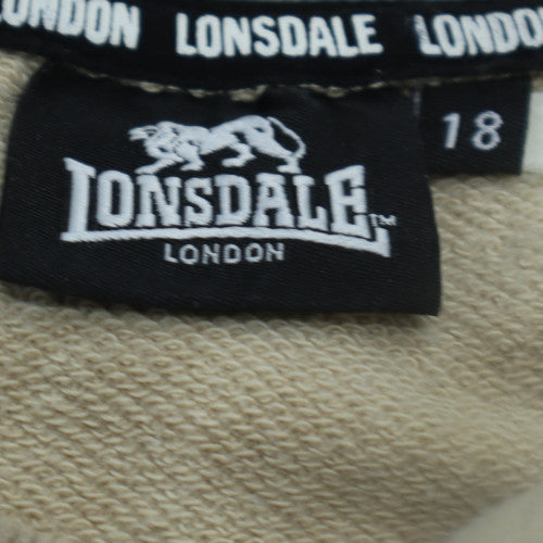 Lonsdale Womens Beige Logo Pullover Sweatshirt Size 18
