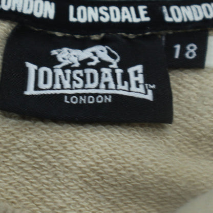 Lonsdale Womens Beige Logo Pullover Sweatshirt Size 18