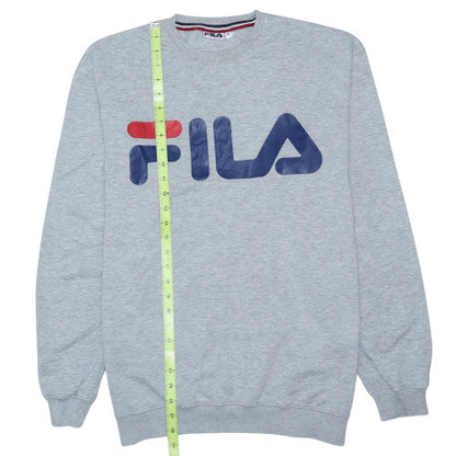 Fila Men's Grey Logo Pullover Sweatshirt Size L Regular Fit