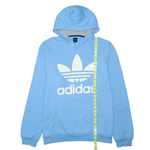 Adidas Mens Blue 2XL Pullover Hoodie Sweatshirt Graphic Logo