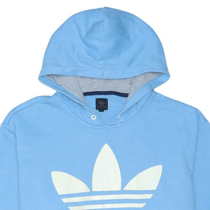 Adidas Mens Blue 2XL Pullover Hoodie Sweatshirt Graphic Logo