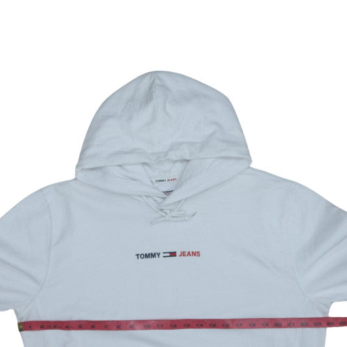 Tommy Jeans Mens White XL Pullover Hoodie with Logo Print