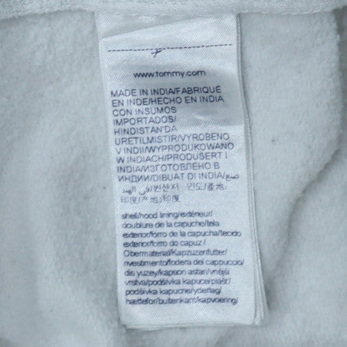 Tommy Jeans Mens White XL Pullover Hoodie with Logo Print