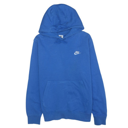 Nike Men's Blue Pullover Hoodie M Fleece Logo Sportswear