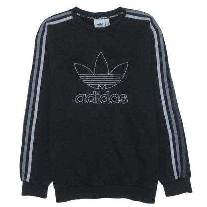 Adidas Men's Black Crew Neck Long Sleeve Sweatshirt Size S