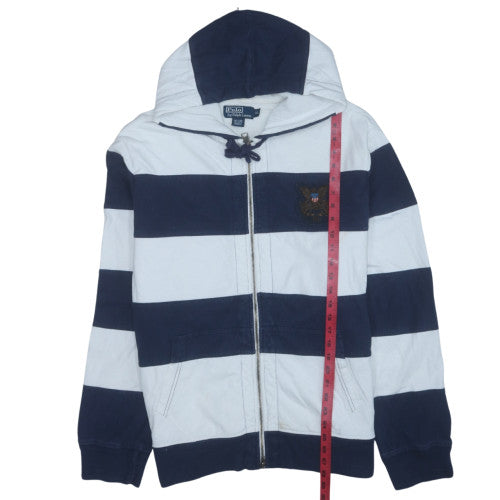 Polo Ralph Lauren Men's Navy & White Striped Full Zip Hoodie XL