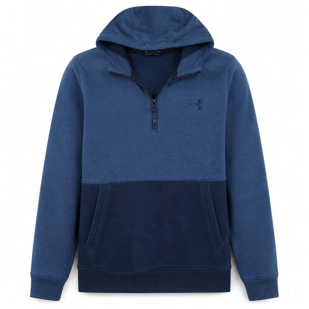 Under Armour Mens Blue 1/2 Zip Hoodie Fleece Pullover Size L