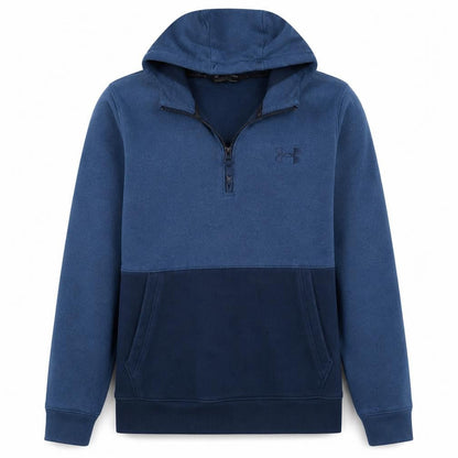 Under Armour Mens Blue 1/2 Zip Hoodie Fleece Pullover Size L