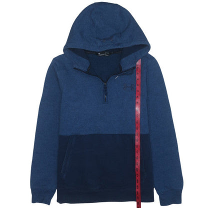 Under Armour Mens Blue 1/2 Zip Hoodie Fleece Pullover Size L