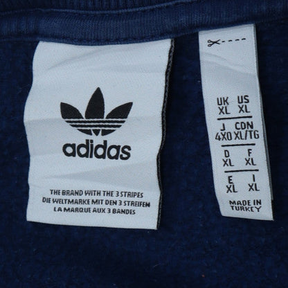 Adidas Men's Blue XL Pullover Sweatshirt Crew Neck Logo Fleece
