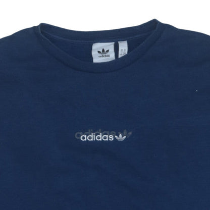 Adidas Men's Blue XL Pullover Sweatshirt Crew Neck Logo Fleece