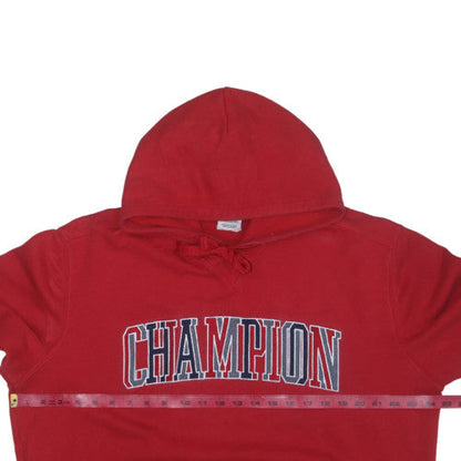 Champion Men's Red XL Pullover Hoodie with Logo Print