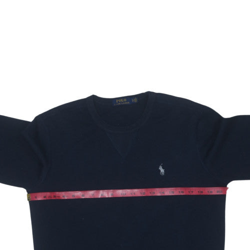 Ralph Lauren Men’s Blue Crew Neck Cotton Pullover Sweatshirt S