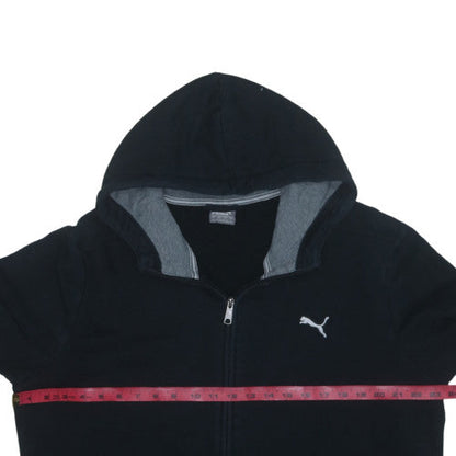 Puma Men's Black Full Zip Hoodie L Fleece Logo Sportswear