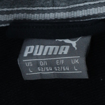 Puma Men's Black Full Zip Hoodie L Fleece Logo Sportswear