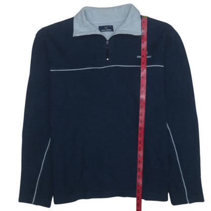 Fred Perry Men's Blue 1/4 Zip Cotton Sweatshirt Size L
