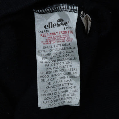 Ellesse Men's Black Pullover Hoodie M Fleece Logo Sweatshirt