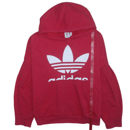 Adidas Women's Red Pullover Hoodie XL Cotton Blend Casual Sportswear