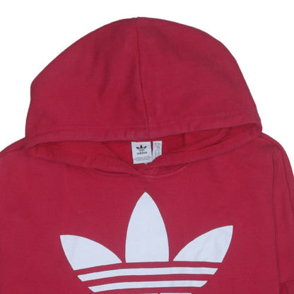 Adidas Women's Red Pullover Hoodie XL Cotton Blend Casual Sportswear
