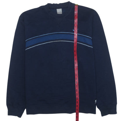 Nike Mens Blue Logo Pullover Sweatshirt L Regular Fit Vintage