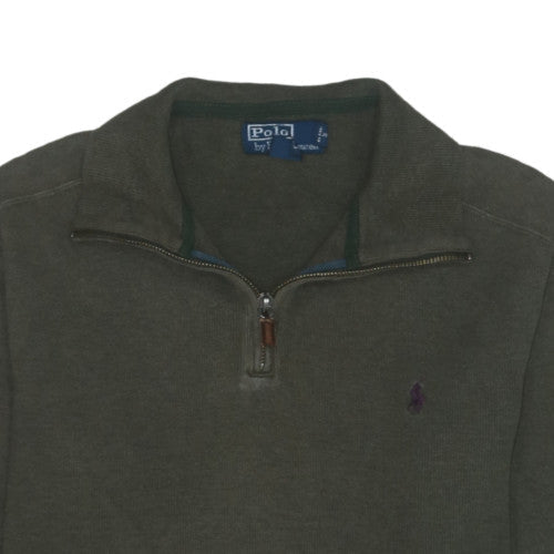 Polo Ralph Lauren Men’s Green 1/2 Zip Cotton Knit Sweatshirt L