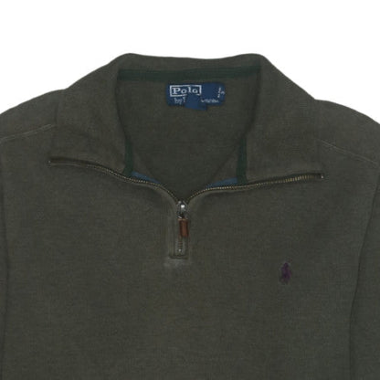 Polo Ralph Lauren Men’s Green 1/2 Zip Cotton Knit Sweatshirt L