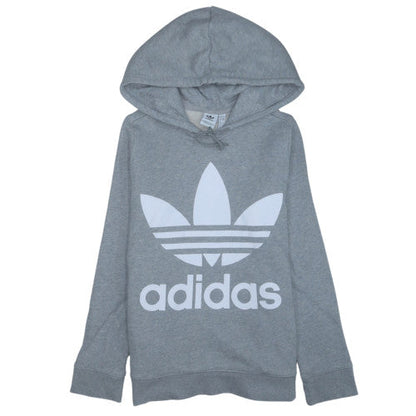 Adidas Womens Grey Hooded Pullover Sweatshirt Size 14