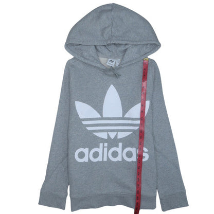 Adidas Womens Grey Hooded Pullover Sweatshirt Size 14