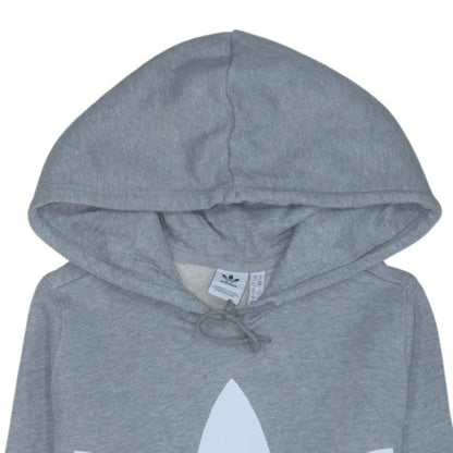 Adidas Womens Grey Hooded Pullover Sweatshirt Size 14
