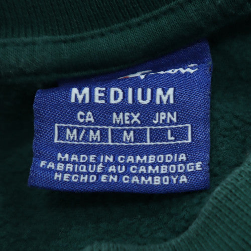 Champion Men's Green Medium Pullover Sweatshirt Crew Neck Logo
