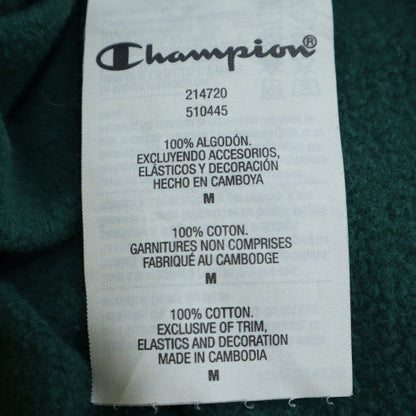 Champion Men's Green Medium Pullover Sweatshirt Crew Neck Logo