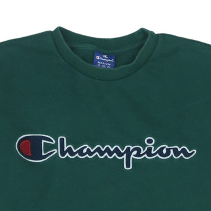Champion Men's Green Medium Pullover Sweatshirt Crew Neck Logo
