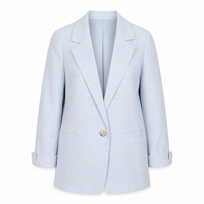 River Island Women’s Blue Blazer Size 6 Regular Lined Single-Breasted