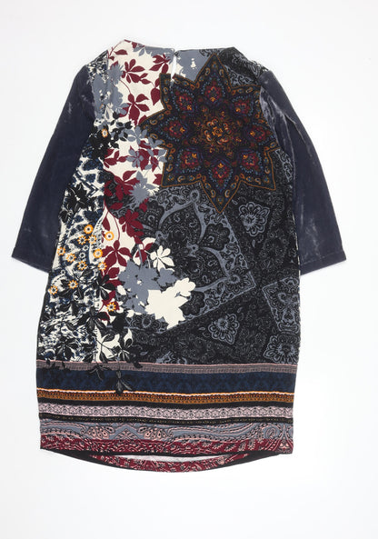 White Stuff Women’s Multicoloured Shift Dress Size 14 Bohemian Style