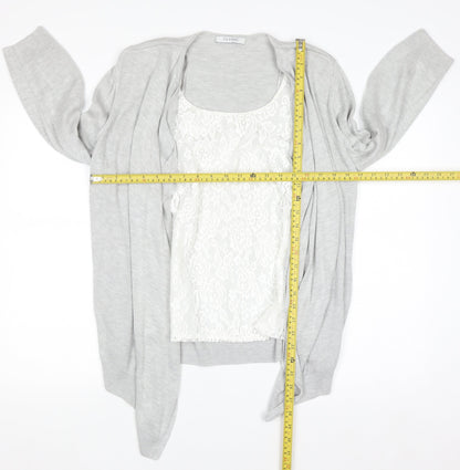 Marks and Spencer Women’s Grey Cardigan Size 14 Knit Open Front