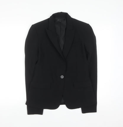 Theory Womens Black Wool Blend Slim Fit Blazer Size 6