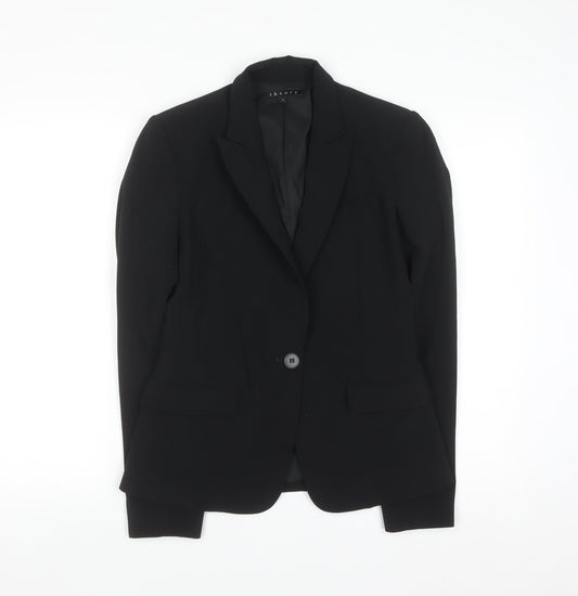 Theory Womens Black Wool Blend Slim Fit Blazer Size 6