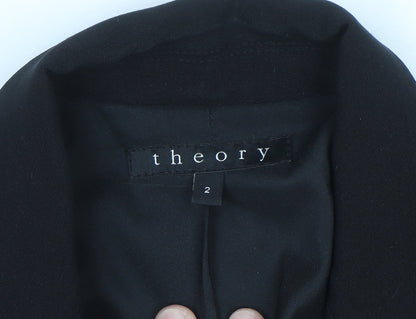 Theory Womens Black Wool Blend Slim Fit Blazer Size 6