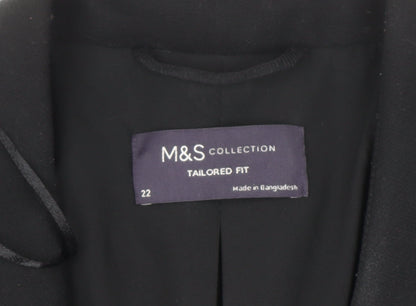 Marks and Spencer Womens Black Size 22 Classic Tailored Blazer