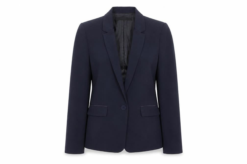 Mango Womens Blue Blazer Jacket Size 6 Regular Fit Basic Workwear