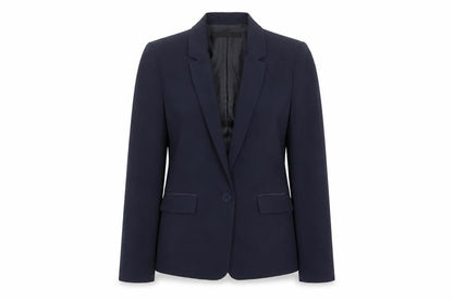 Mango Womens Blue Blazer Jacket Size 6 Regular Fit Basic Workwear