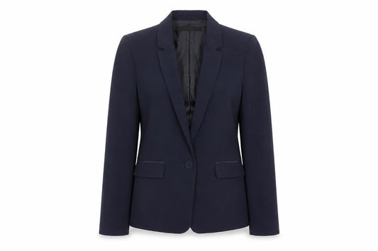 Mango Womens Blue Blazer Jacket Size 6 Regular Fit Basic Workwear