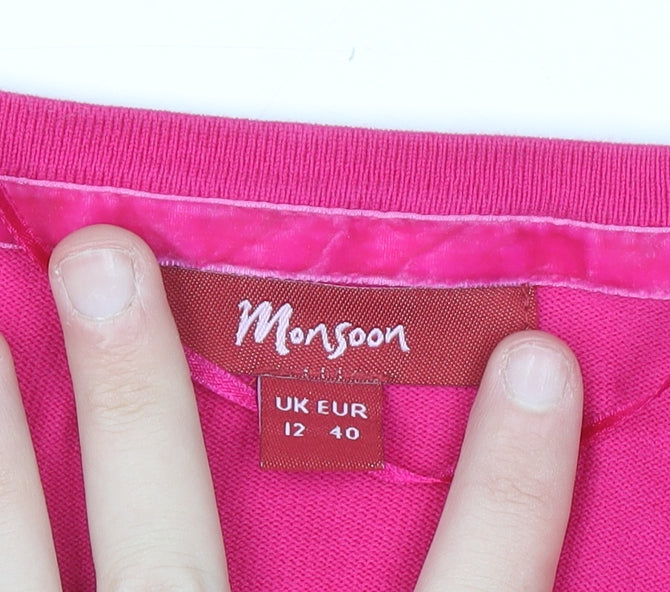 Monsoon Women’s Pink Shrug Cardigan Size 12 Cotton Blend Knit